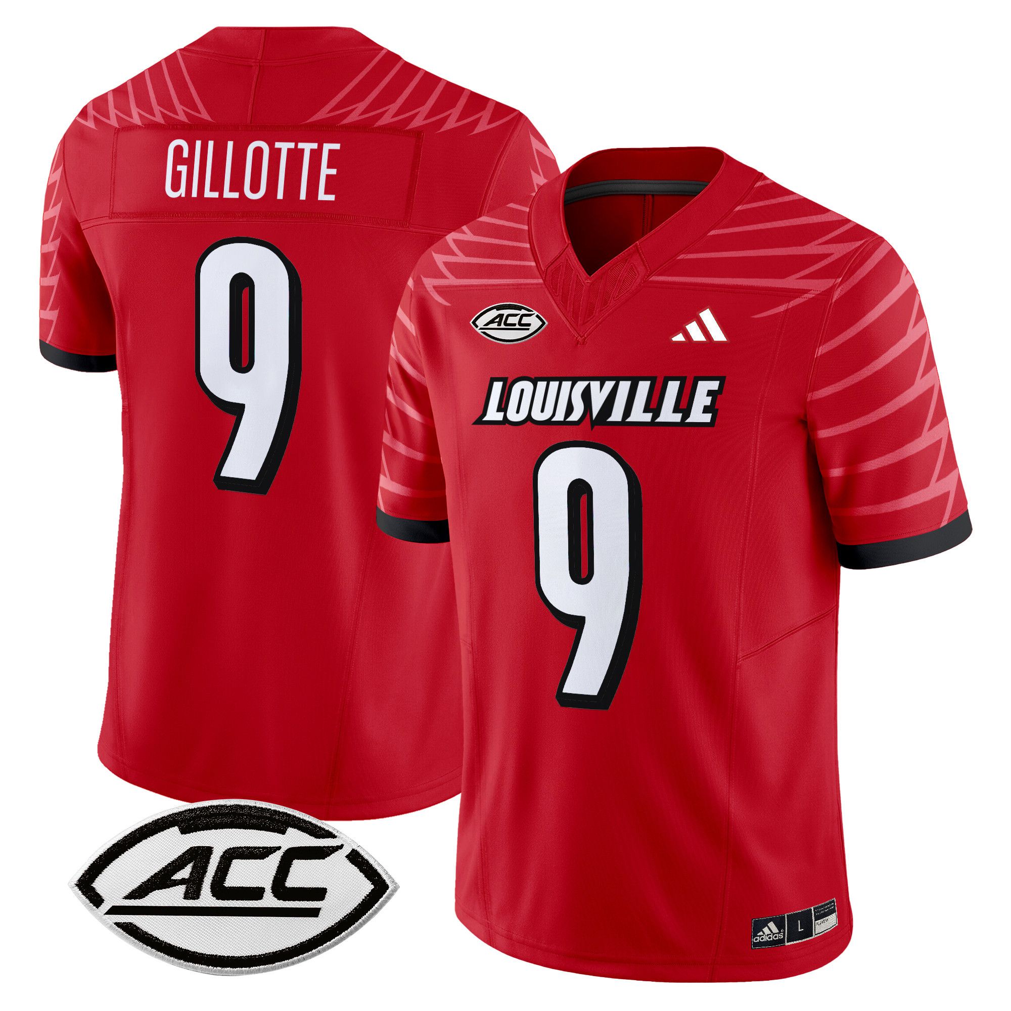 Men Louisville Cardinals #9 Gillotte Red 2024 Vapor Limited NCAA Jersey style 1->->NCAA Jersey